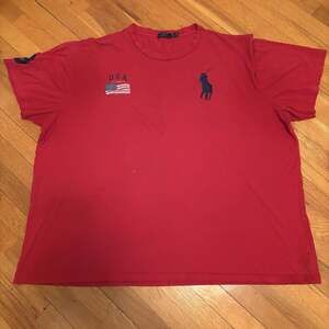 POLO Men’s Short Sleeve Red 4XB USA T Shirt Plus Husky Top Stain